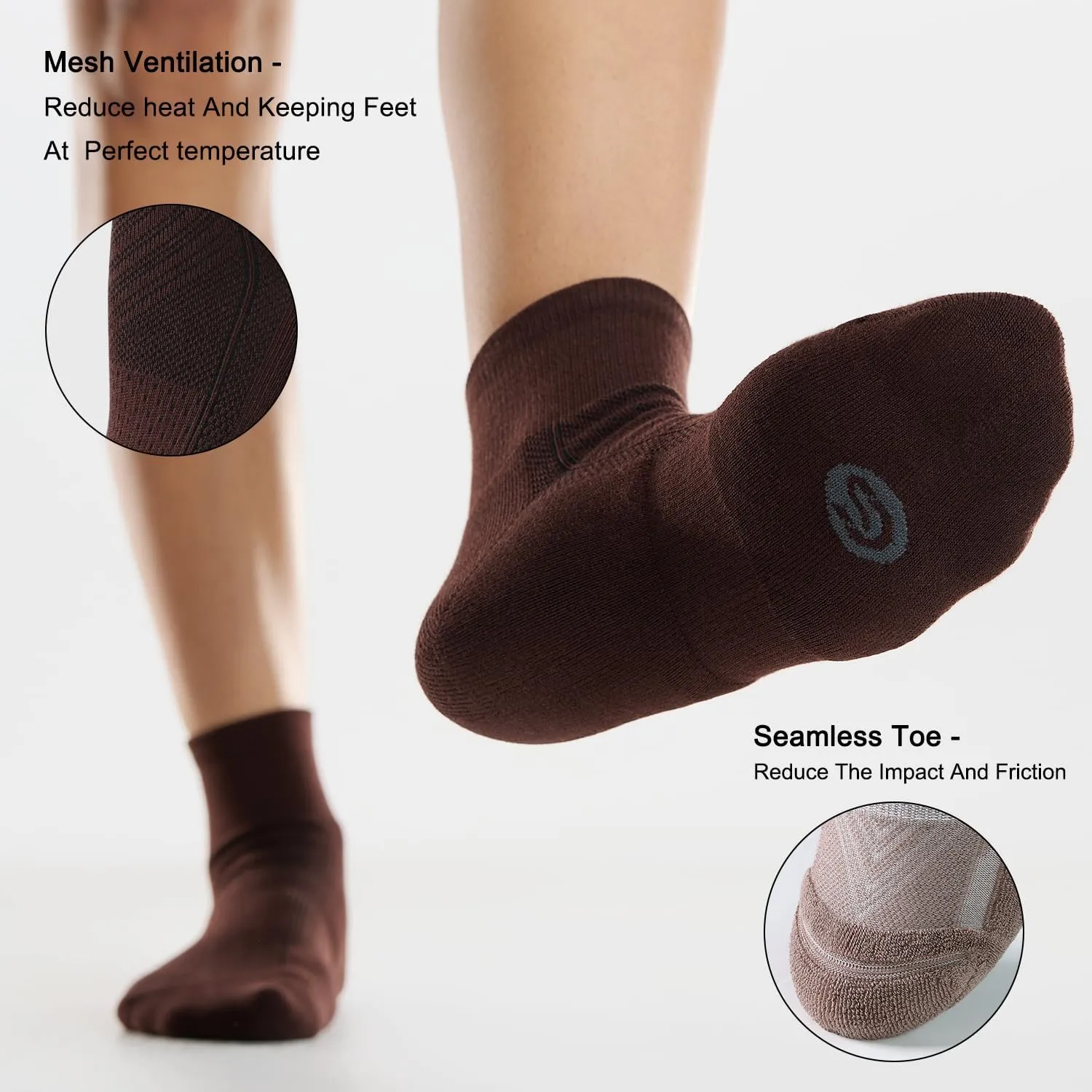 CS CELERSPORT 6 Pairs Women's Running Ankle Socks Athletic Sport Socks Cushioned
