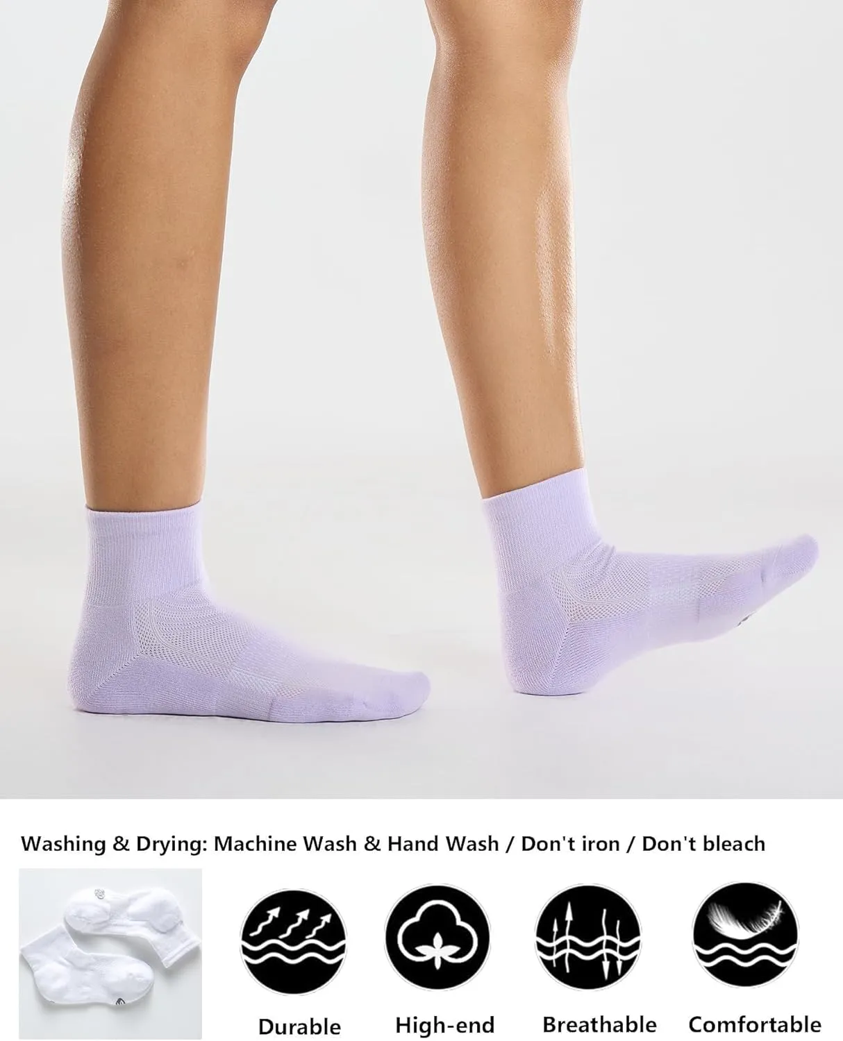 CS CELERSPORT 6 Pairs Women's Running Ankle Socks Athletic Sport Socks Cushioned
