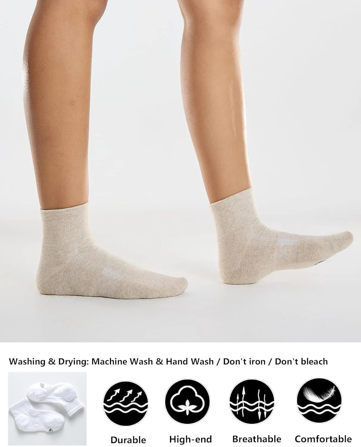 CS CELERSPORT 6 Pairs Women's Running Ankle Socks Athletic Sport Socks Cushioned