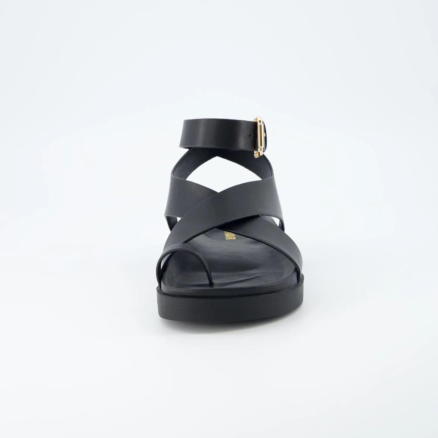 CUSHIONAIRE Women's Entry ankle wrap footbed sandal with  Comfort, Wide Widths Available