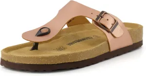 CUSHIONAIRE Women's Leah Cork Footbed Sandal With  Comfort