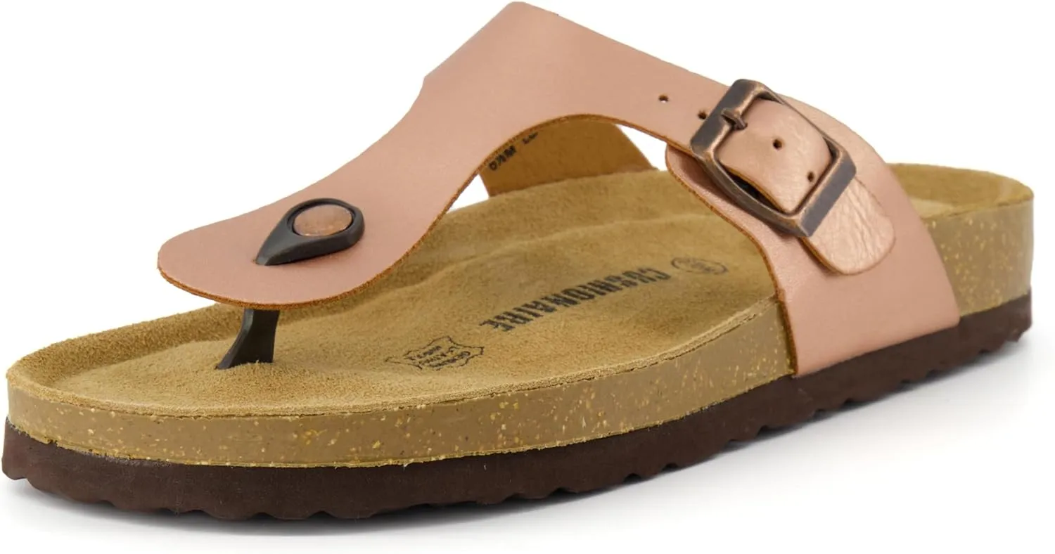 CUSHIONAIRE Women's Leah Cork Footbed Sandal With  Comfort