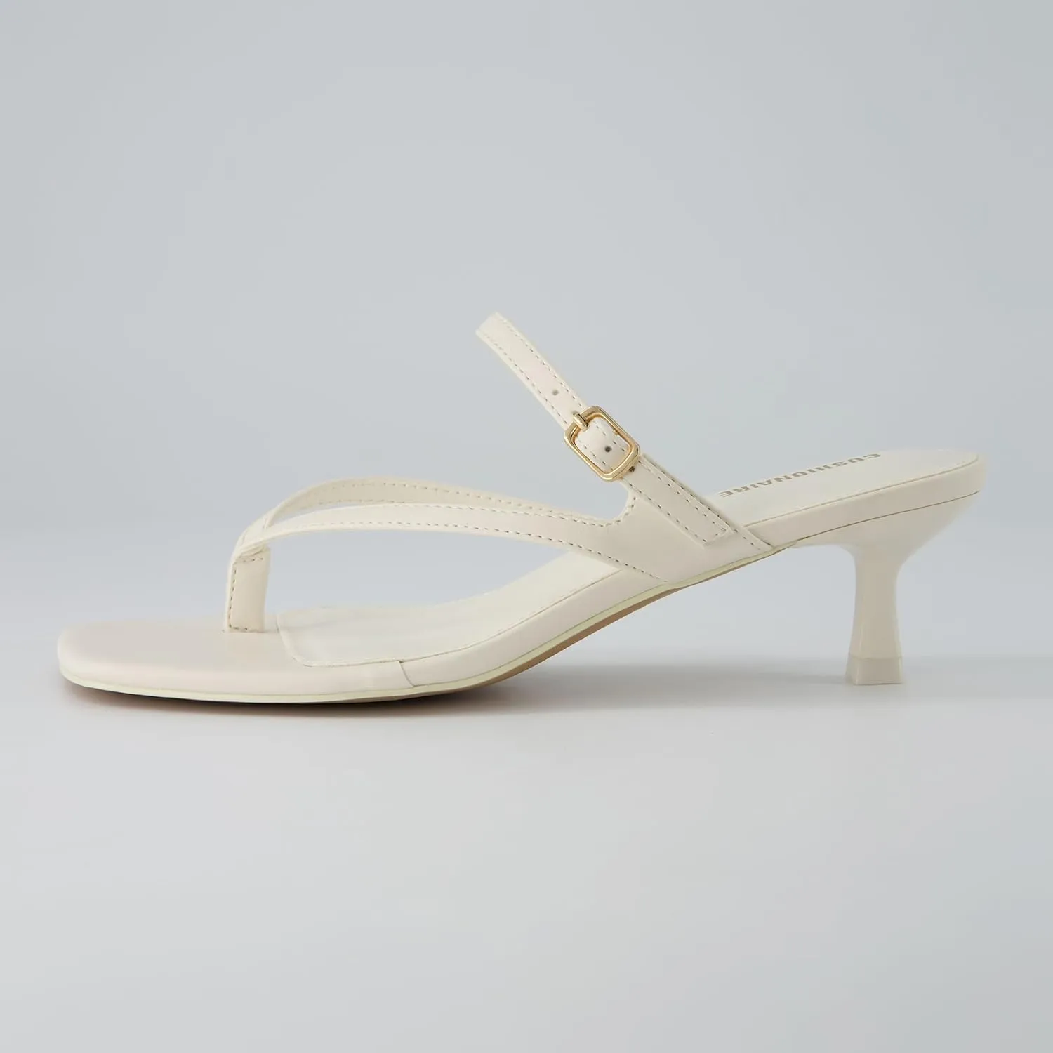 CUSHIONAIRE Women's Madrid Strappy Kitten Heel Sandals  Memory Foam, Wide Widths Available