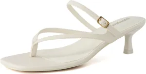 CUSHIONAIRE Women's Madrid Strappy Kitten Heel Sandals  Memory Foam, Wide Widths Available