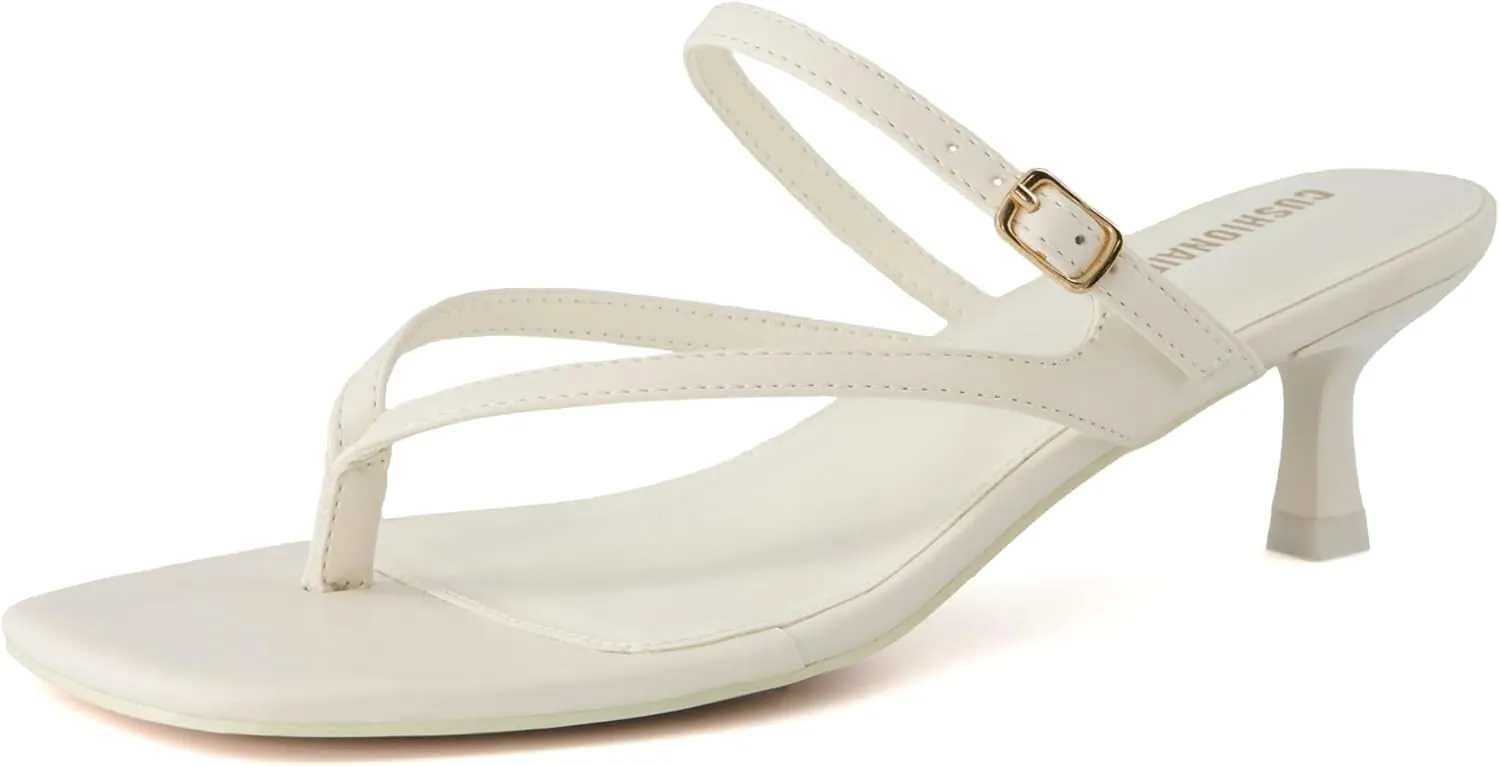 CUSHIONAIRE Women's Madrid Strappy Kitten Heel Sandals  Memory Foam, Wide Widths Available