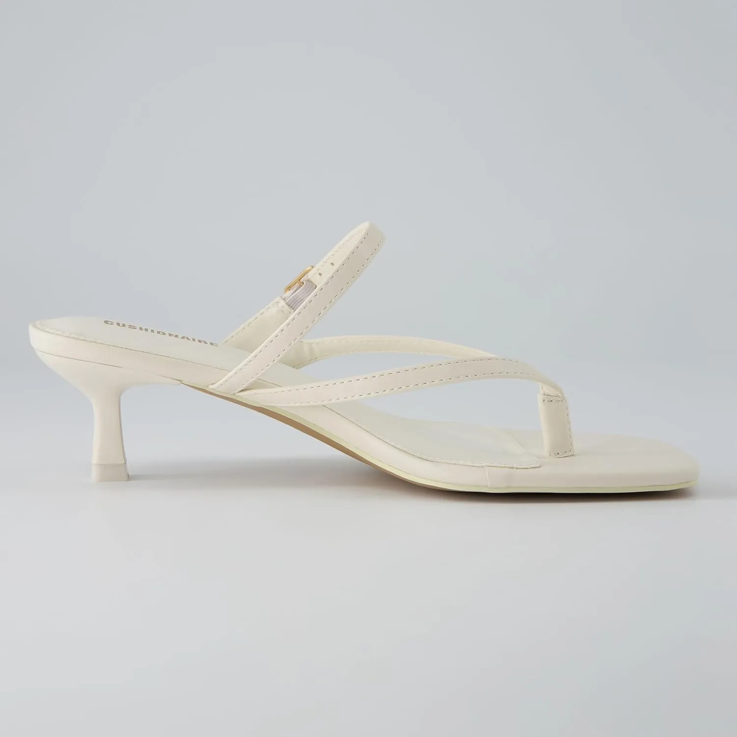 CUSHIONAIRE Women's Madrid Strappy Kitten Heel Sandals  Memory Foam, Wide Widths Available
