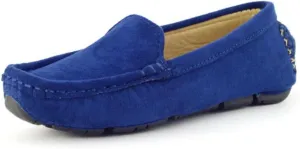 DADAWEN Toddler Little Kid Boys Girls Soft Suede Leather Slip On Penny Loafer Dress Shoes Moccasin Flat Boat Shoes Wedding Church Oxford