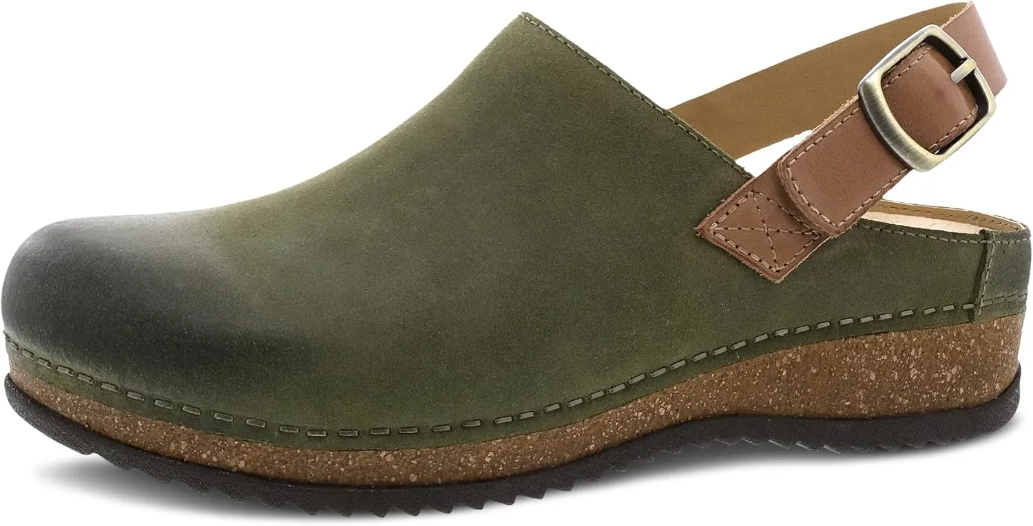 Dansko Women's Merrin Sling-Back Mule Clog-Dual Density Cork/EVA Midsole and Lightweight Rubber Outsole Provide Durable and Comfortable Ride on Patented Stapled Construction