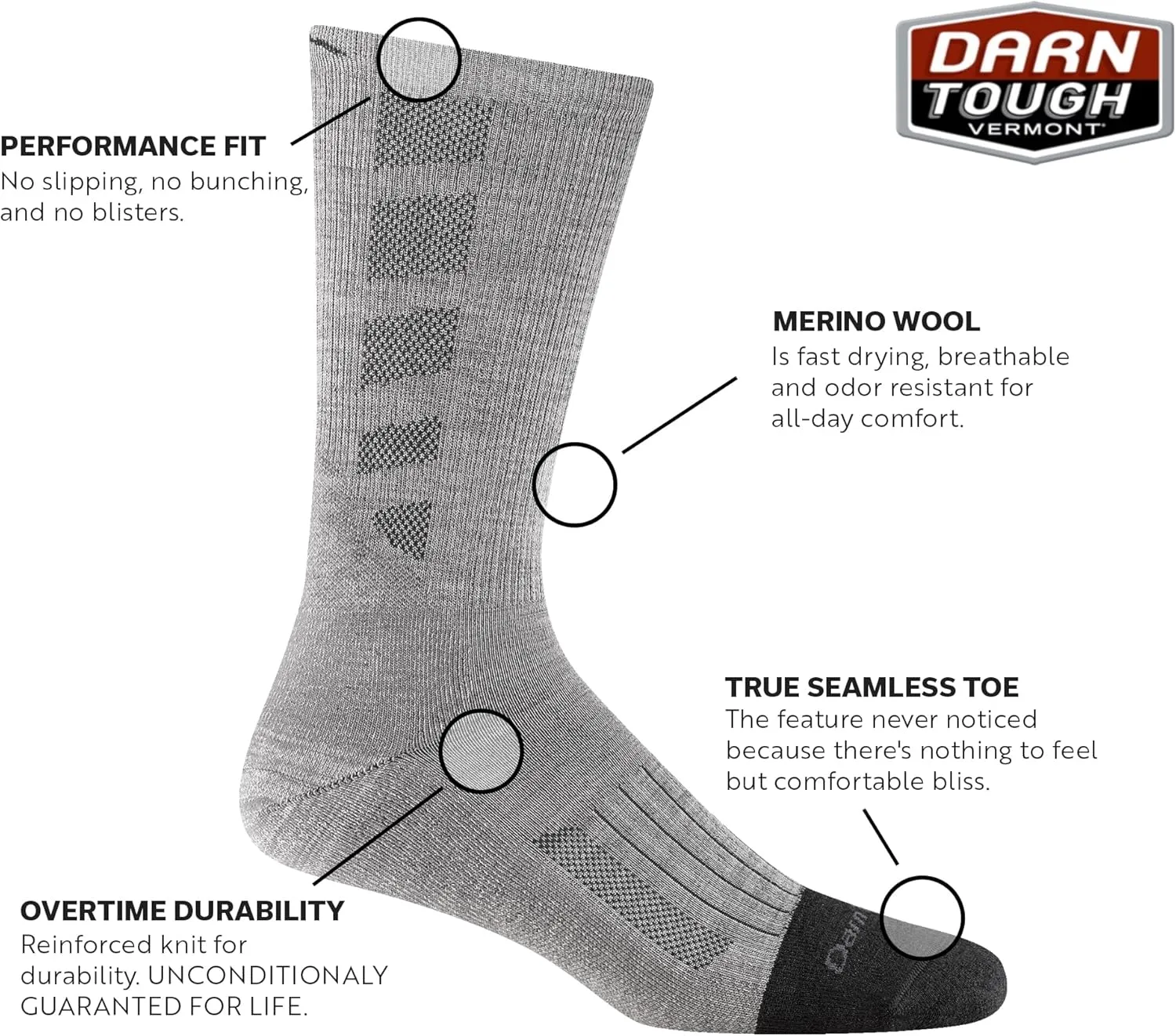 Darn Tough Vermont Stanley K Boot Socks for Men, Work Boot Socks, Lightweight with Cushion Men's Boot Socks, Style 2209