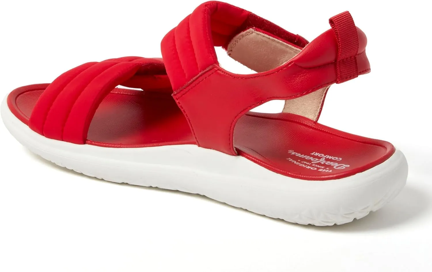 Dearfoams Women's Comfortable Strap Thea Easy on Off Cushioned Lightweight Walking Shoe Sandal Flat