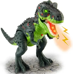 Dinosaur Toys for Kids 3-5, Electric Tyrannosaurus Rex with Spray Mist, Walking, Light and Roaring Sound, Dino Toy Gift Ideas for Boys and Girls
