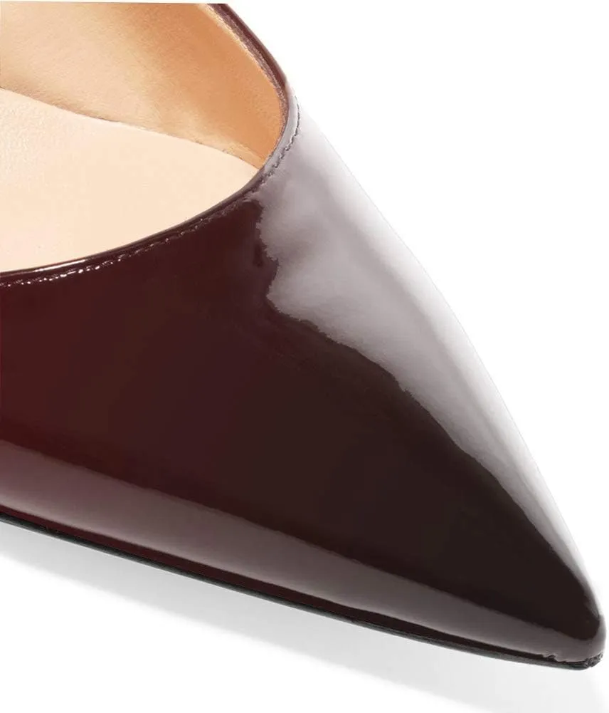 Divanne Slingback Pumps, Women's Pointed Toe Low Heel Sandals Slingback Strap Kitten Heel Pumps Evening Party Wedding Shoes