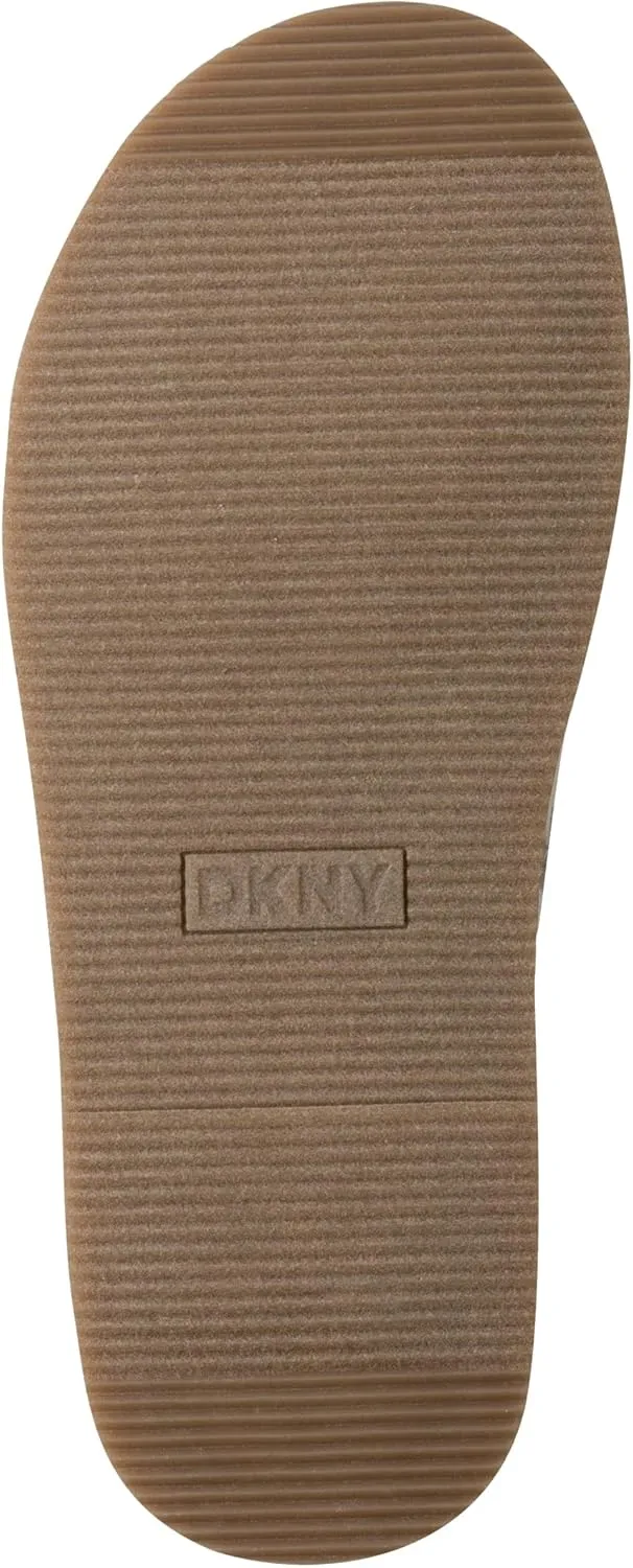 DKNY Women's Berris Criss Cross Espadrille Platform Sandal with Logo Flat