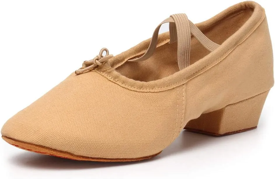 DKZSYIM Womens Latin Dance Shoes Close Toe Beginner Ballroom Dance Practice Shoes,Model 101