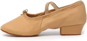DKZSYIM Womens Latin Dance Shoes Close Toe Beginner Ballroom Dance Practice Shoes,Model 101