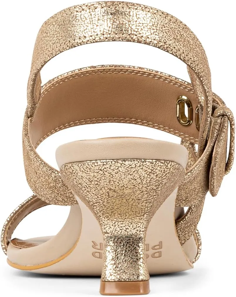 Donald Pliner Women's Keiran Soft Metallic Brush Off Heeled Sandal