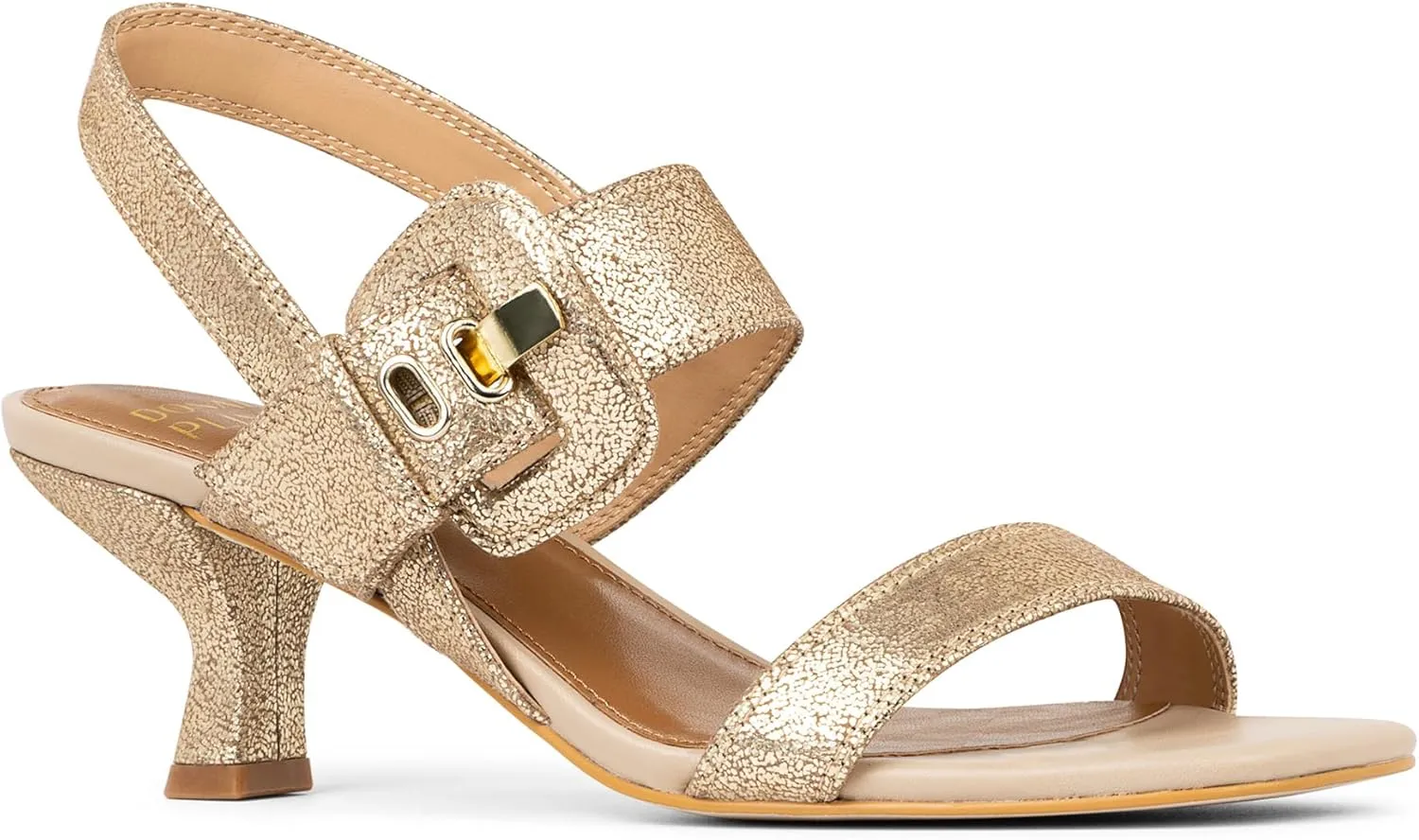 Donald Pliner Women's Keiran Soft Metallic Brush Off Heeled Sandal