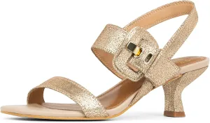 Donald Pliner Women's Keiran Soft Metallic Brush Off Heeled Sandal
