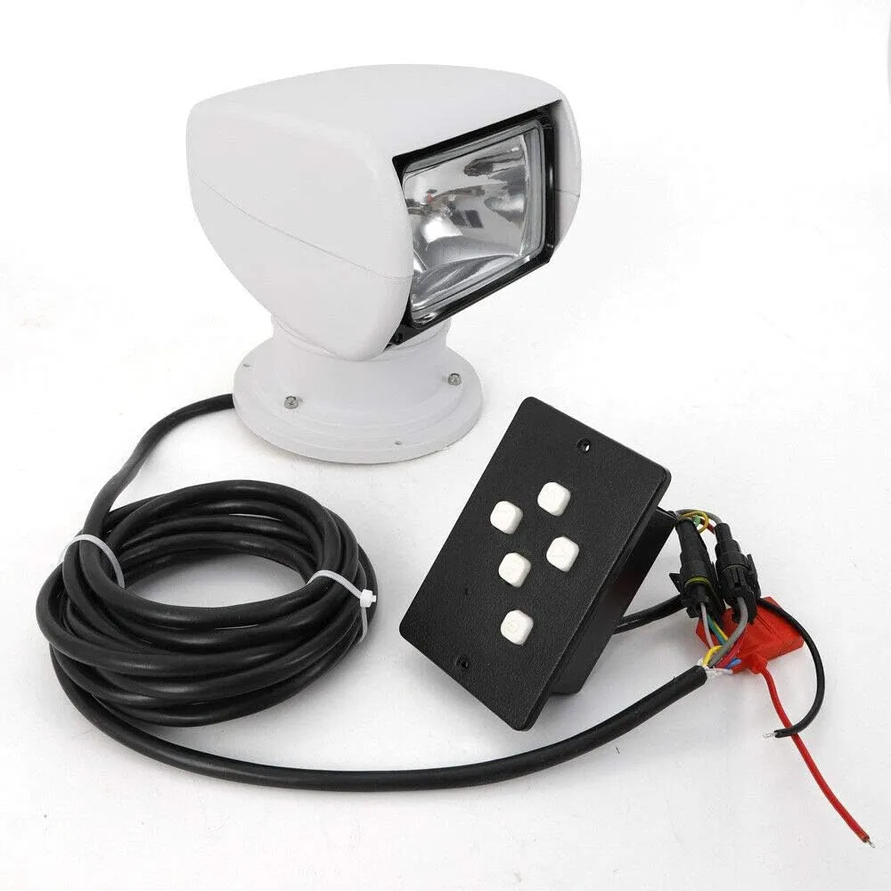 DONSU Boat Spotlights, 100W Remote Control Spotlights for Boat Truck, Boat Search Lights Marine Boat Search Lights Marine 360° Rotate Halogen Searchlight Spotlight Searchlight 12V