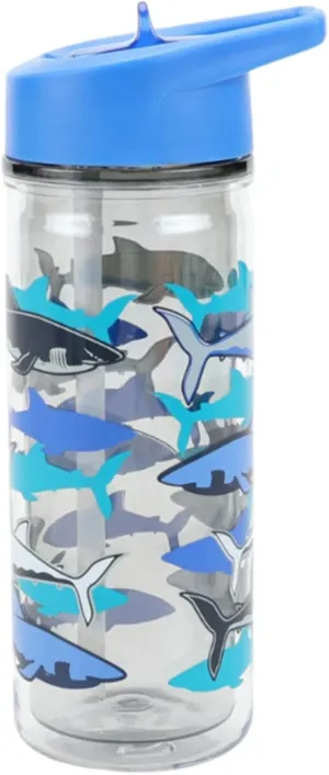 Double Wall Insulated Straw Water Bottle, 1 Piece – Light Blue