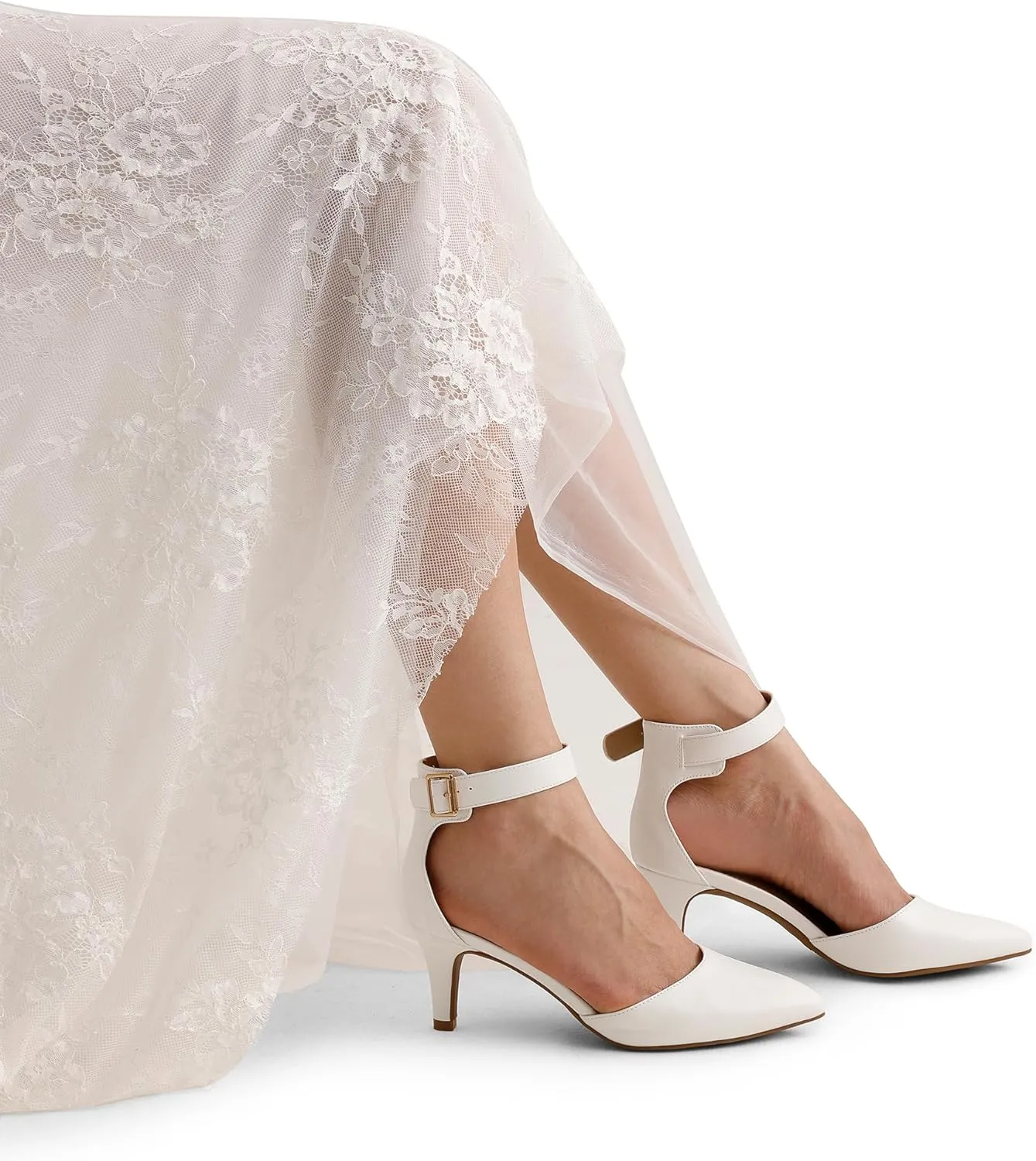 DREAM PAIRS Kitten Heel Low Heel for Women Closed Pointed Toe Pumps Wedding Party Sexy Dress Shoes Lowpointed