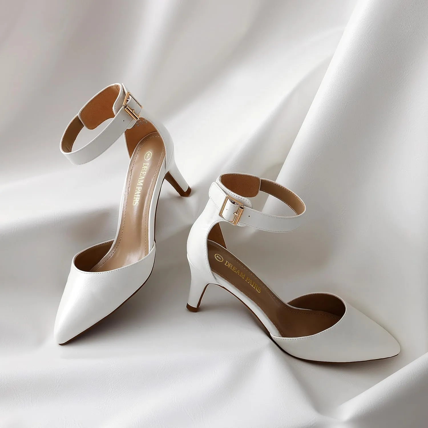 DREAM PAIRS Kitten Heel Low Heel for Women Closed Pointed Toe Pumps Wedding Party Sexy Dress Shoes Lowpointed