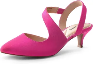 DREAM PAIRS Kitten Heels for Women Closed Toe Pointed Toe Low Heel Strappy Pumps Party Dance Wedding Dress Shoes for Women