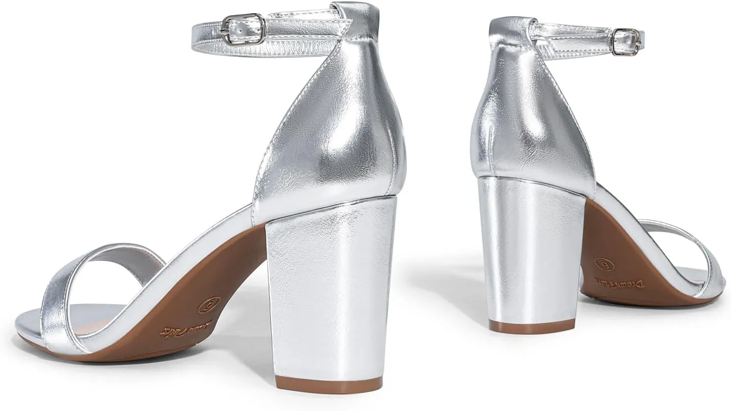 DREAM PAIRS Women's Chunk Low Heel Pump Sandals
