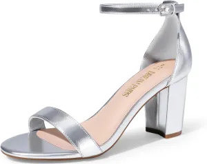 DREAM PAIRS Women's Chunk Low Heel Pump Sandals