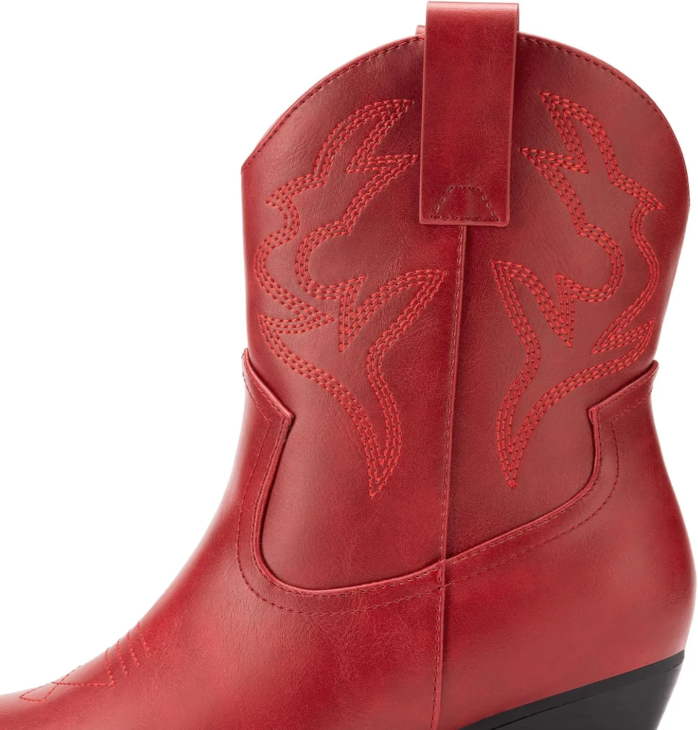 DREAM PAIRS Women's Cowboy Cowgirl Boots Embroidered Stitched Short Western Boots Low Chunky Heel Pointed Toe Ankle Booties