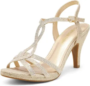 DREAM PAIRS Women's Fashion Stilettos Open Toe Pump Heel Sandals