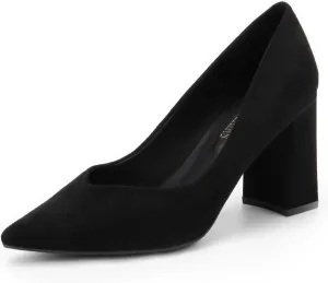 DREAM PAIRS Women’s High Chunky Closed Toe Block Heels Pointed Toe Wedding Party Elegant Slip On Pumps Shoes