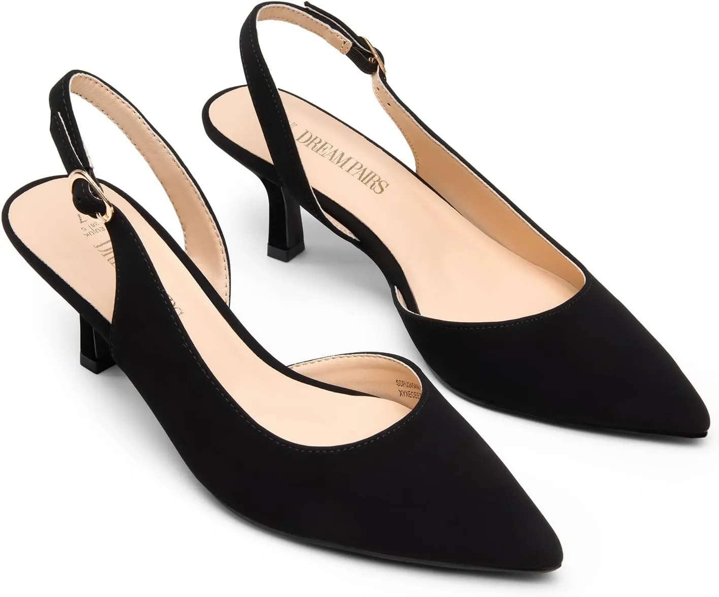 DREAM PAIRS Women's Kitten Heels Slingback Closed Pointed Toe Low Pumps Shoes Women Party Wedding Sexy Casual Dress Shoes