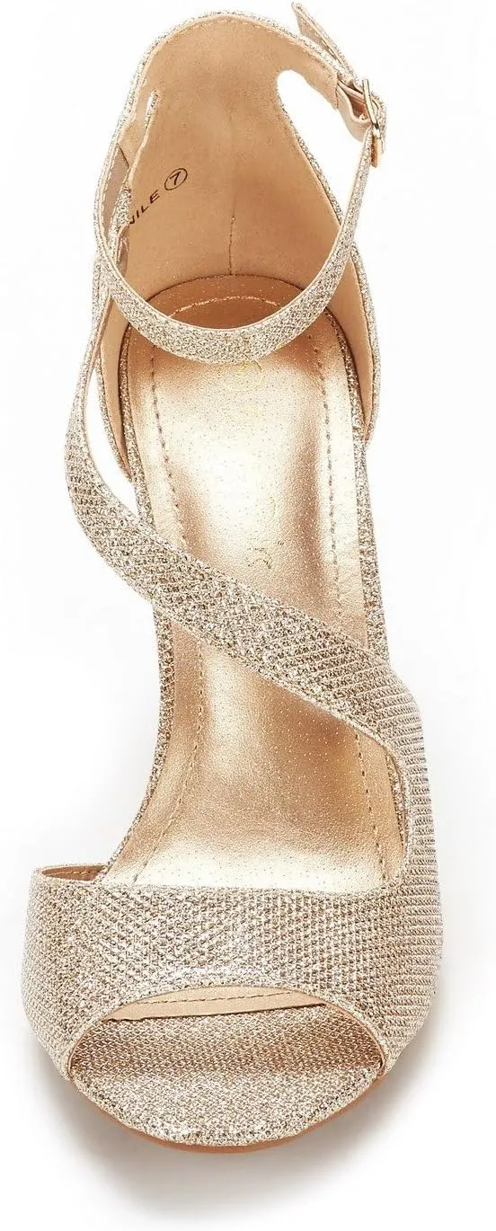 DREAM PAIRS Women's NILE Fashion Stilettos Open Toe Pump Heel Sandals