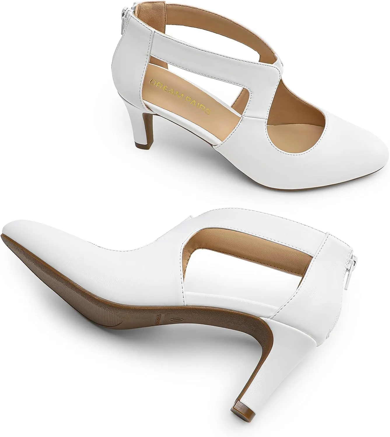 DREAM PAIRS Women's Pumps Closed Pointed Toe Kitten Heels Elegant Party Wedding Dress Shoes for Women
