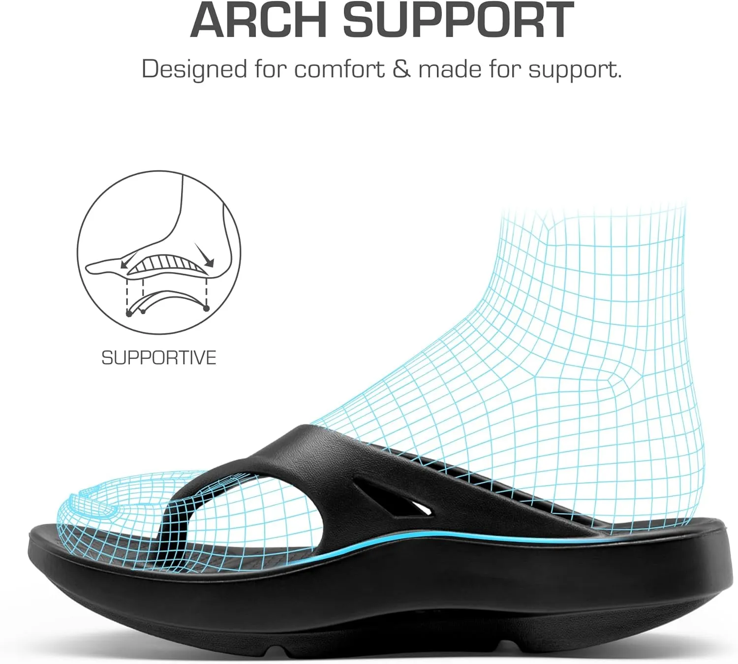 DREAM PAIRS Women's Sandals, Comfortable Arch Support Flip Flops for Summer