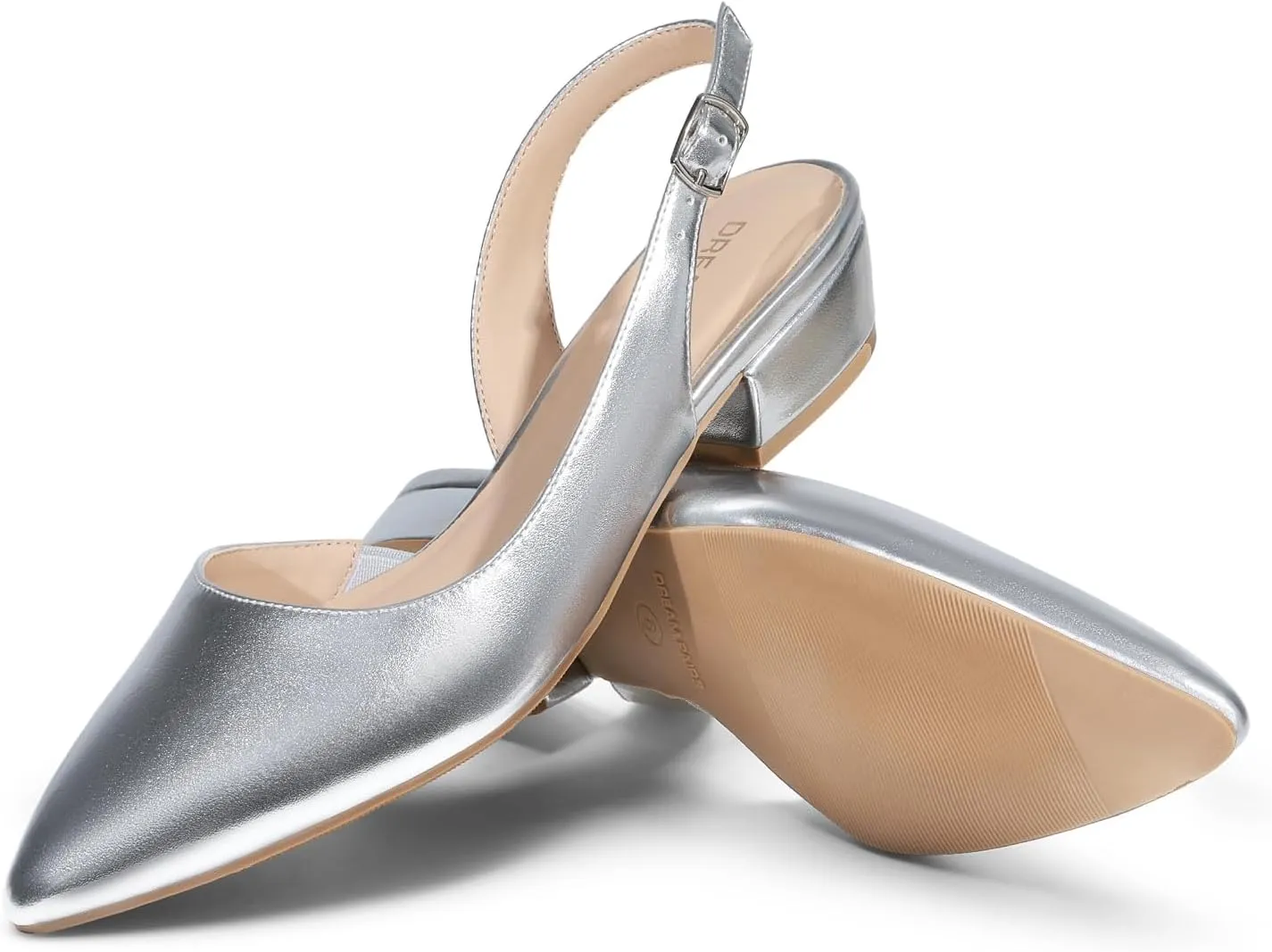 DREAM PAIRS Womens Slingback Kitten Low Block Heels Closed Pointed Toe Ankle Strap Elegant Dressy Pumps Wedding Party Dress Shoes for Women