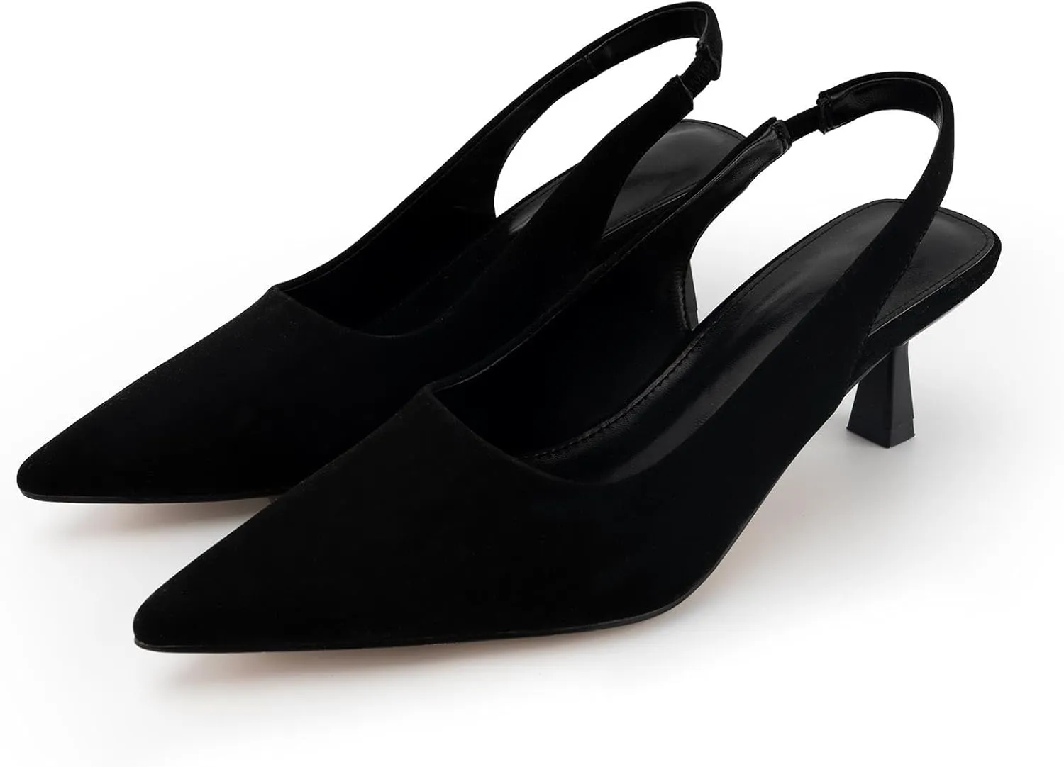 DREAMCIA Women's Pumps Slingback Heels Pointed Toe Sling Back Kitten Heels Women Metallic Slingback Pumps Bride Dresses Wedding Shoes