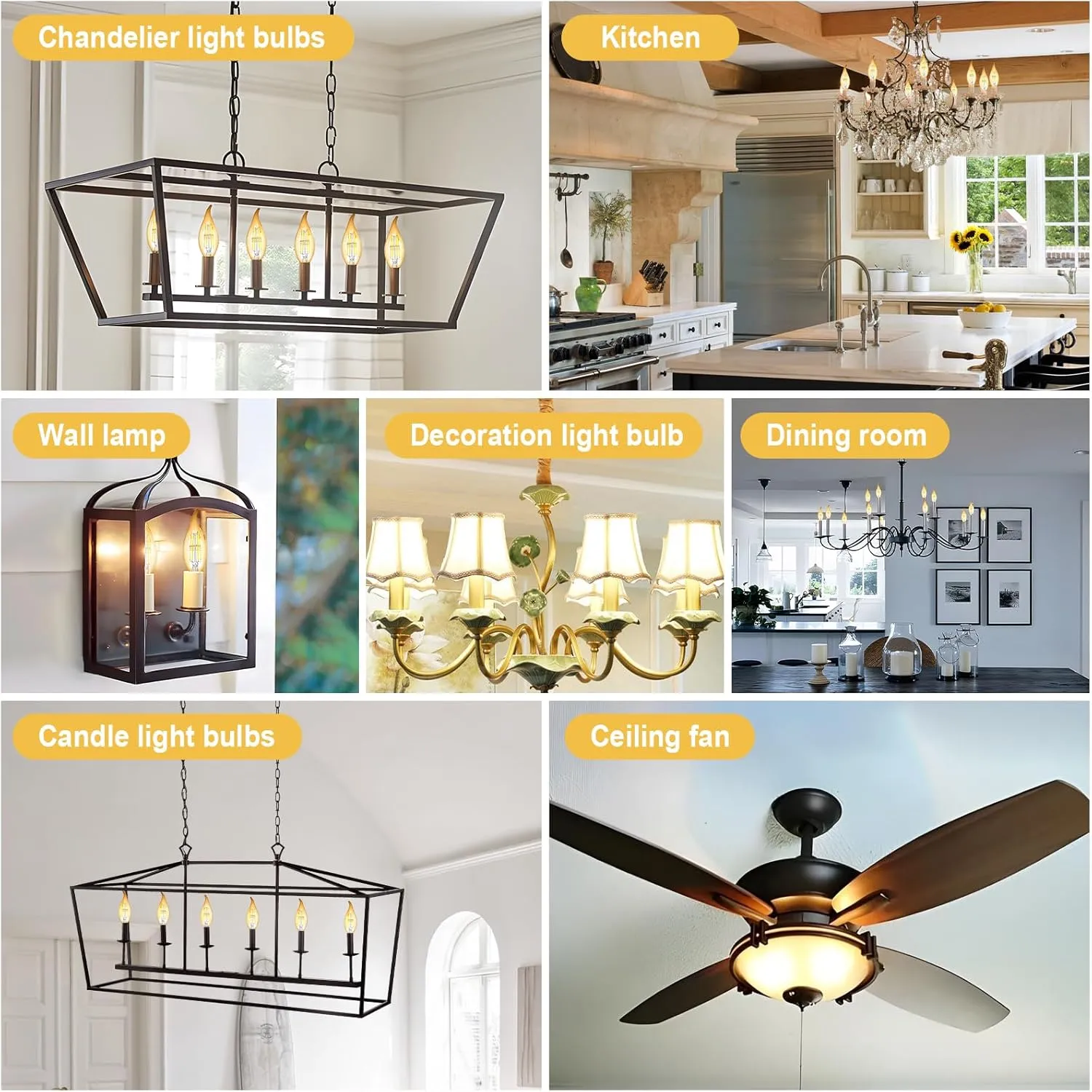 Dusk to Dawn Candelabra Bulbs Outdoor, CA11 Vintage Glass, Candle Flame Tip, Soft White 2700K, 4W=40W, 450LM Auto On/Off LED Light Sensing Edison Bulb, E12 Base, 4-Pack, HQ-H035