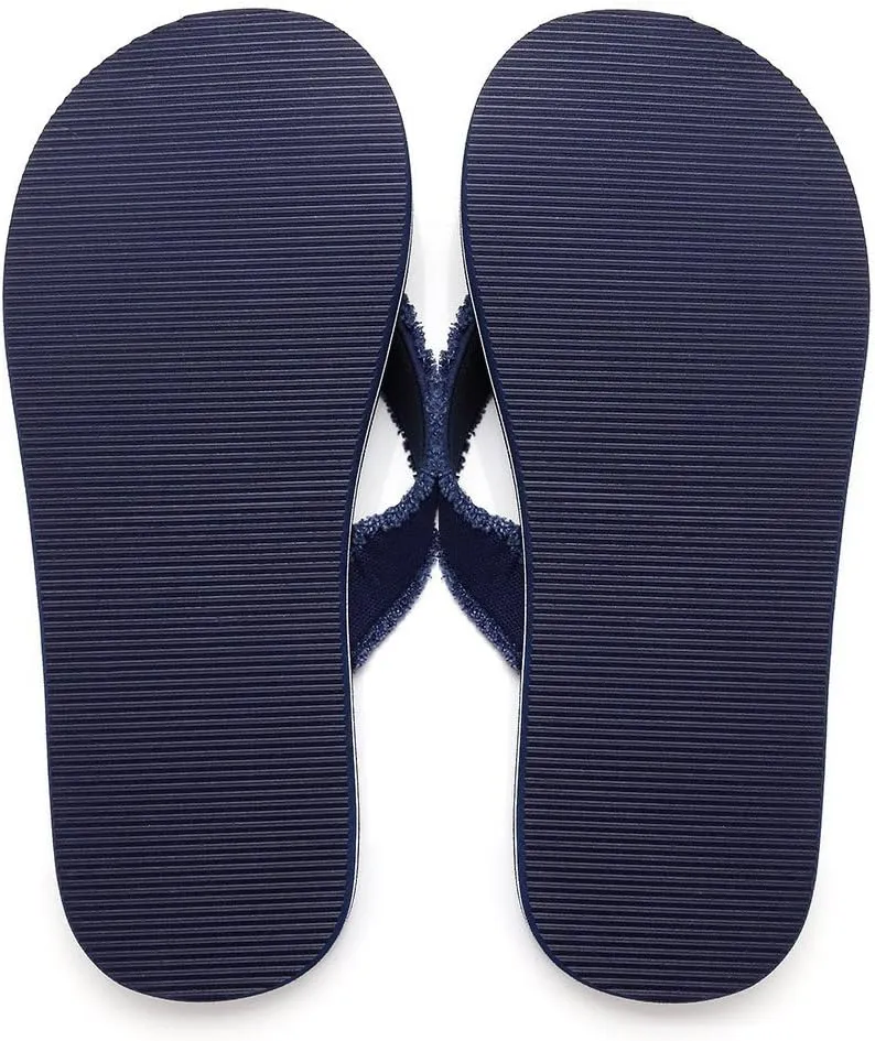 DWG Men's Soft Flip-Flop Sandals, Light Weight, Shock Proof, Non-Slip, Wide Sole, Canvas Strap, Comfort Thong Slippers for Indoor and Outdoor Beach,Size 8.5-14