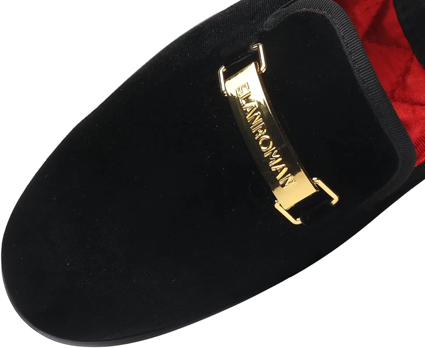ELANROMAN Men's Loafers Gold Buckle Fashion Handmade Wedding Party Prom Shoes