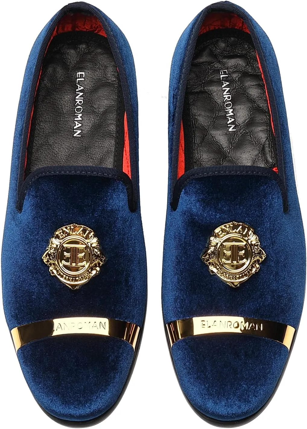 ELANROMAN Men's Velvet Loafers Dress Fashion Wedding Party Prom Shoes