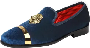 ELANROMAN Men's Velvet Loafers Dress Fashion Wedding Party Prom Shoes