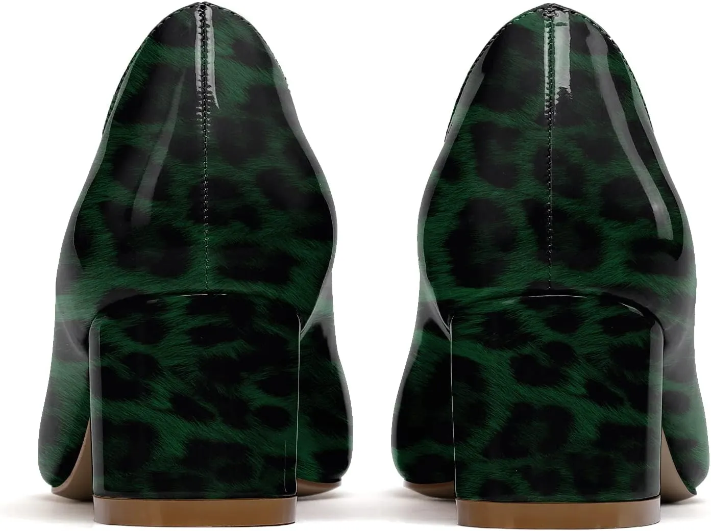 Eldof Women's Square Toe Mid Chunky Block Heel 2 Inch Pumps Slip On Elegant Block Heel Dress Shoes