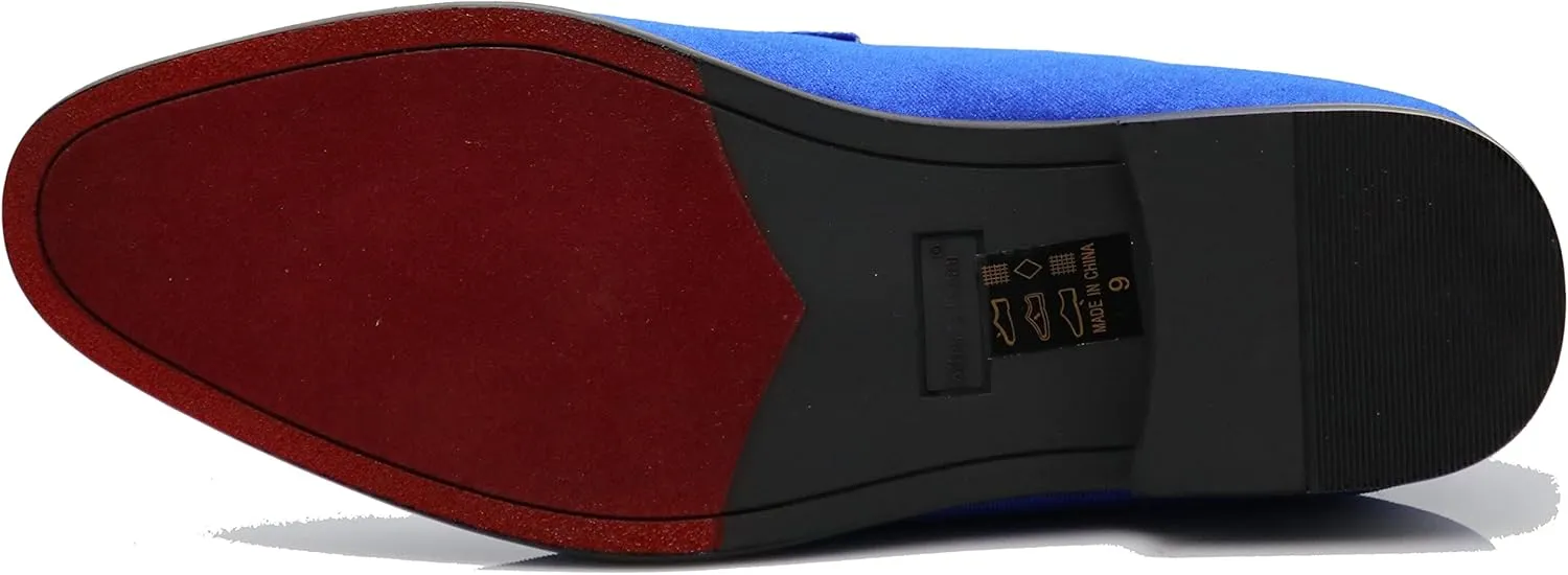 Enzo Romeo Plum05 Men's Dress Loafers Elastic Slip on with Buckle Fashion Shoes