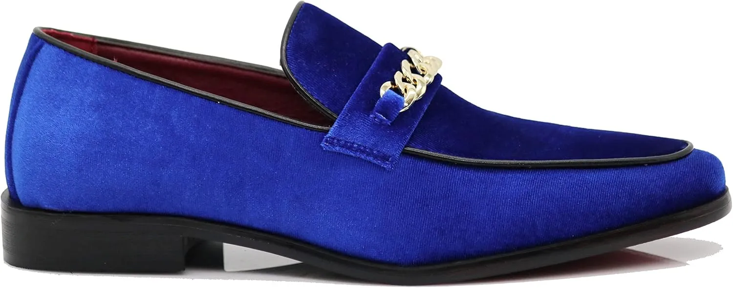 Enzo Romeo Plum05 Men's Dress Loafers Elastic Slip on with Buckle Fashion Shoes