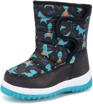 EQUICK Boys Girls Winter Boots Waterproof Lightweight Kid Snow Boots with Fur Outdoor (Toddler/Little Kid/Big Kid)