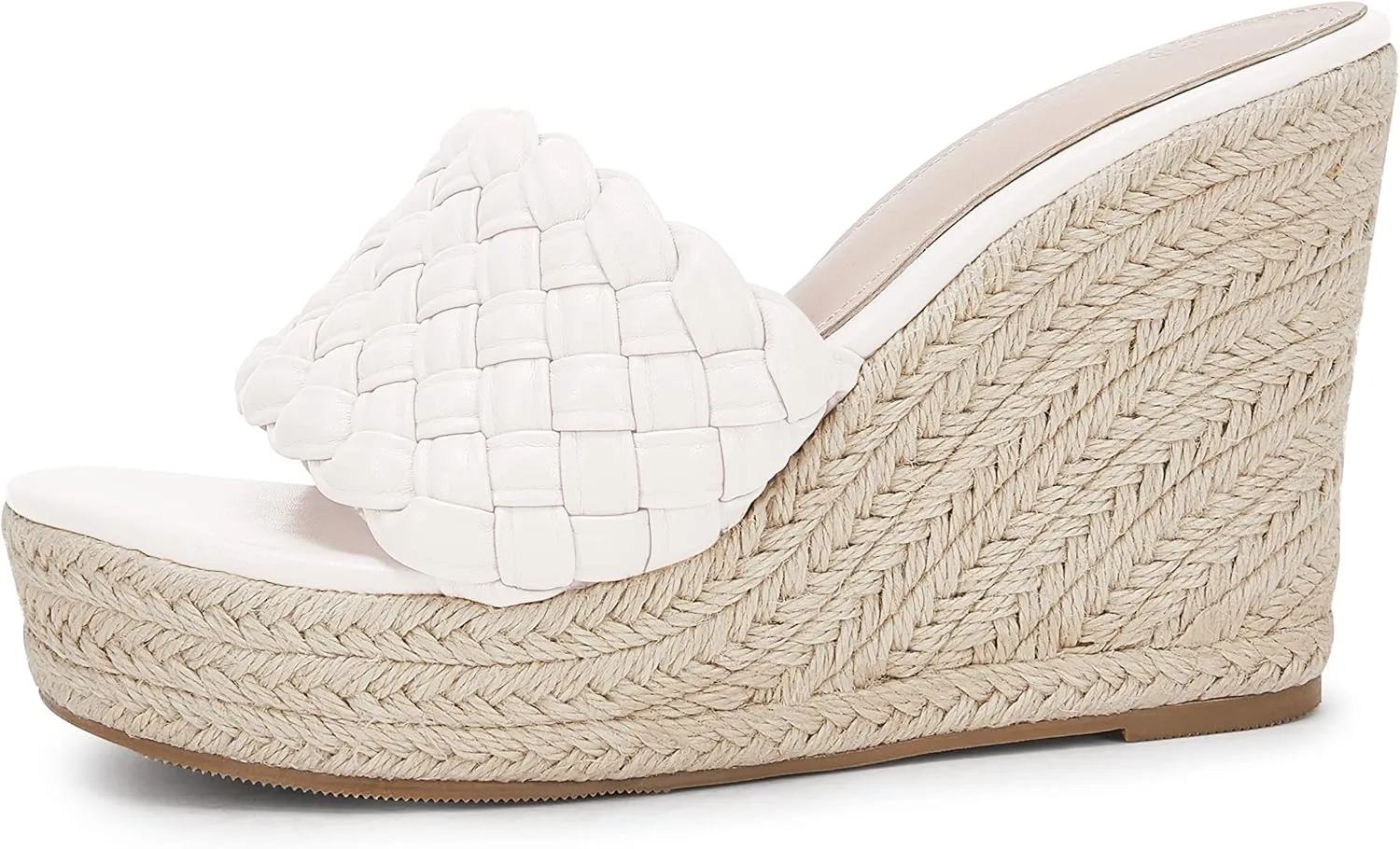 Ermonn Womens Platform Wedge Sandals Espadrilles Braided Open Toe Slip On Summer Mule High Heels