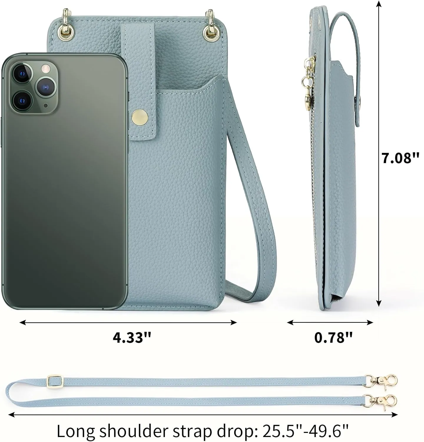 FALAN MULE Small Cell Phone Crossbody Bag Purse for Women, PU Leather Wallet Purse…