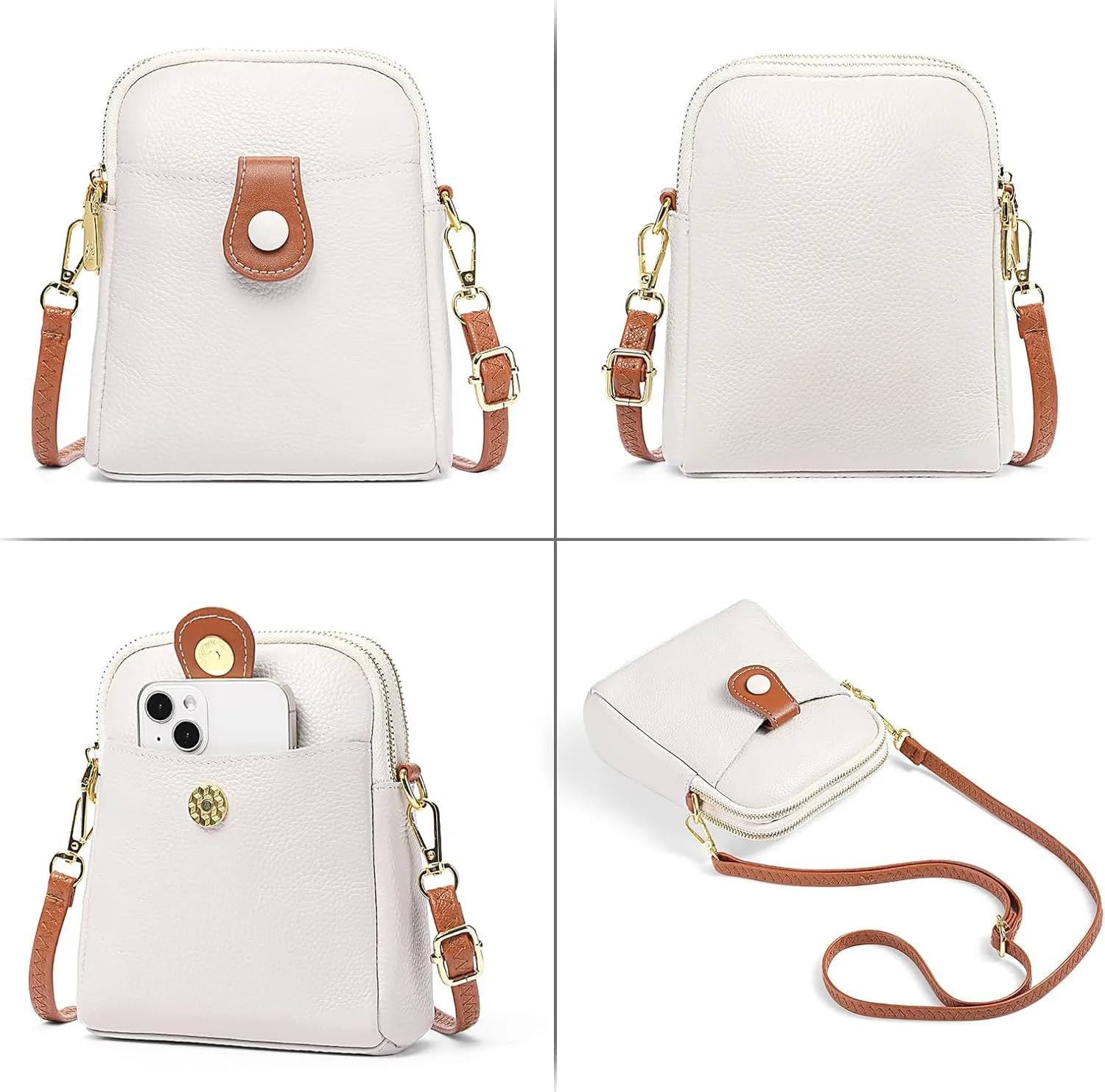 FALAN MULE Small Crossbody Bags for Women,Leather Trendy Cell Phone Bag Wallet Purses with Adjustable Strap
